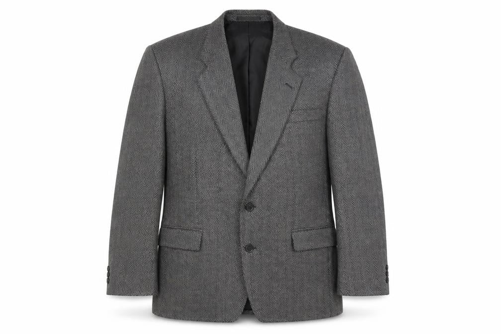 Front view of Wellington Executive Men's Grey Tweed Blazer, 40R