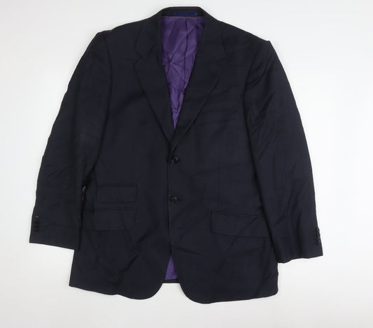 Howick Men's Blue Wool Blazer, 40S, Single-Breasted