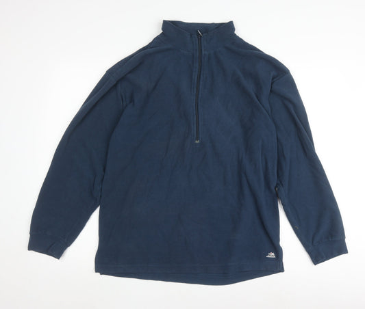 Tiso Men's Blue 1/4 Zip Fleece Sweatshirt L
