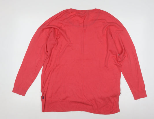 Joules Women's Red Jumper - Size 12, Casual Cotton