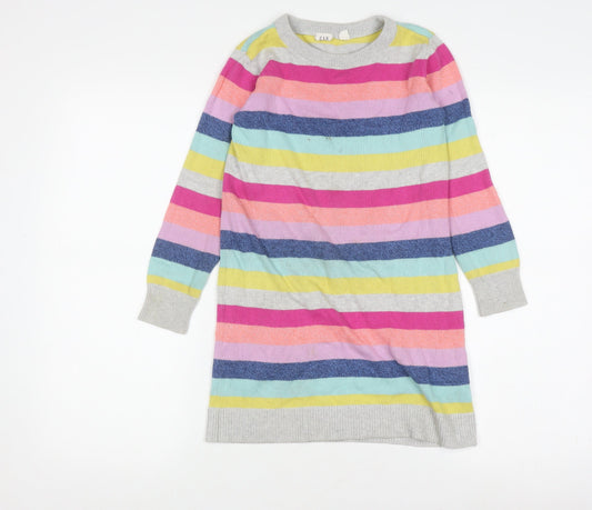 Gap Girls Multicoloured Striped Knit Dress 6-7 Years