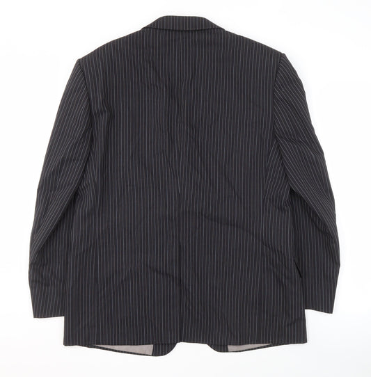 Marks & Spencer Men's Grey Wool Blazer, Size 42S Striped