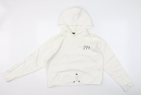 Jack Wills Women's Ivory Hoodie Size 12, Logo Detail