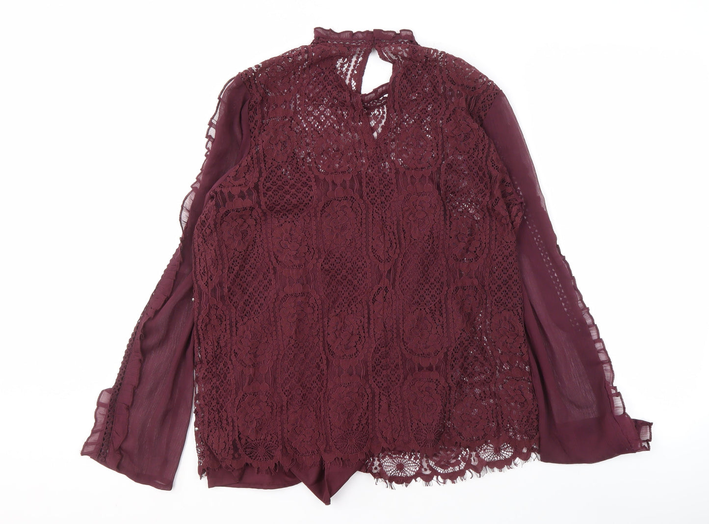 River Island Women's Purple Lace Blouse, Size 12
