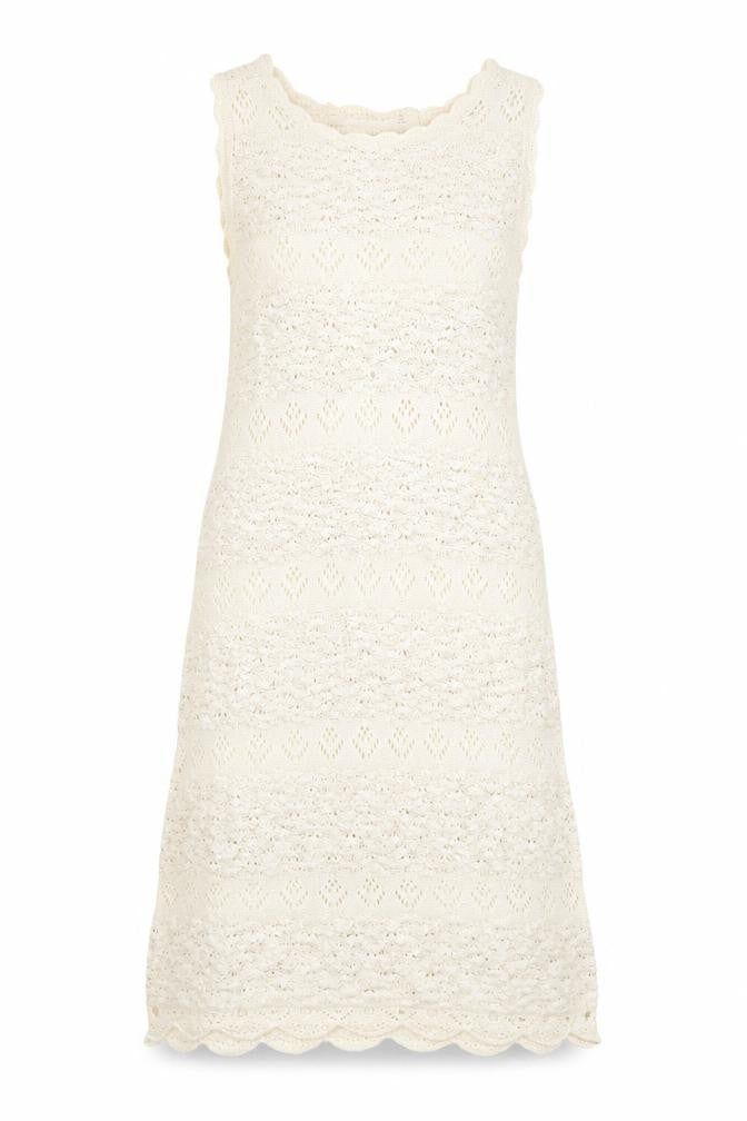 ZARA Women's Ivory Knit Sleeveless Dress Size 8