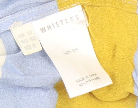 Whistles Women's Multicoloured Silk Blouse, UK 12