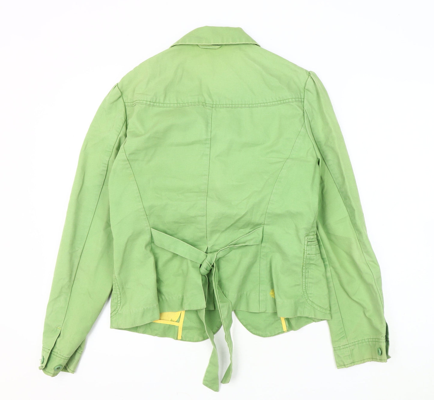 Next Women's Green Cotton Jacket Size 14 Buttoned Casual