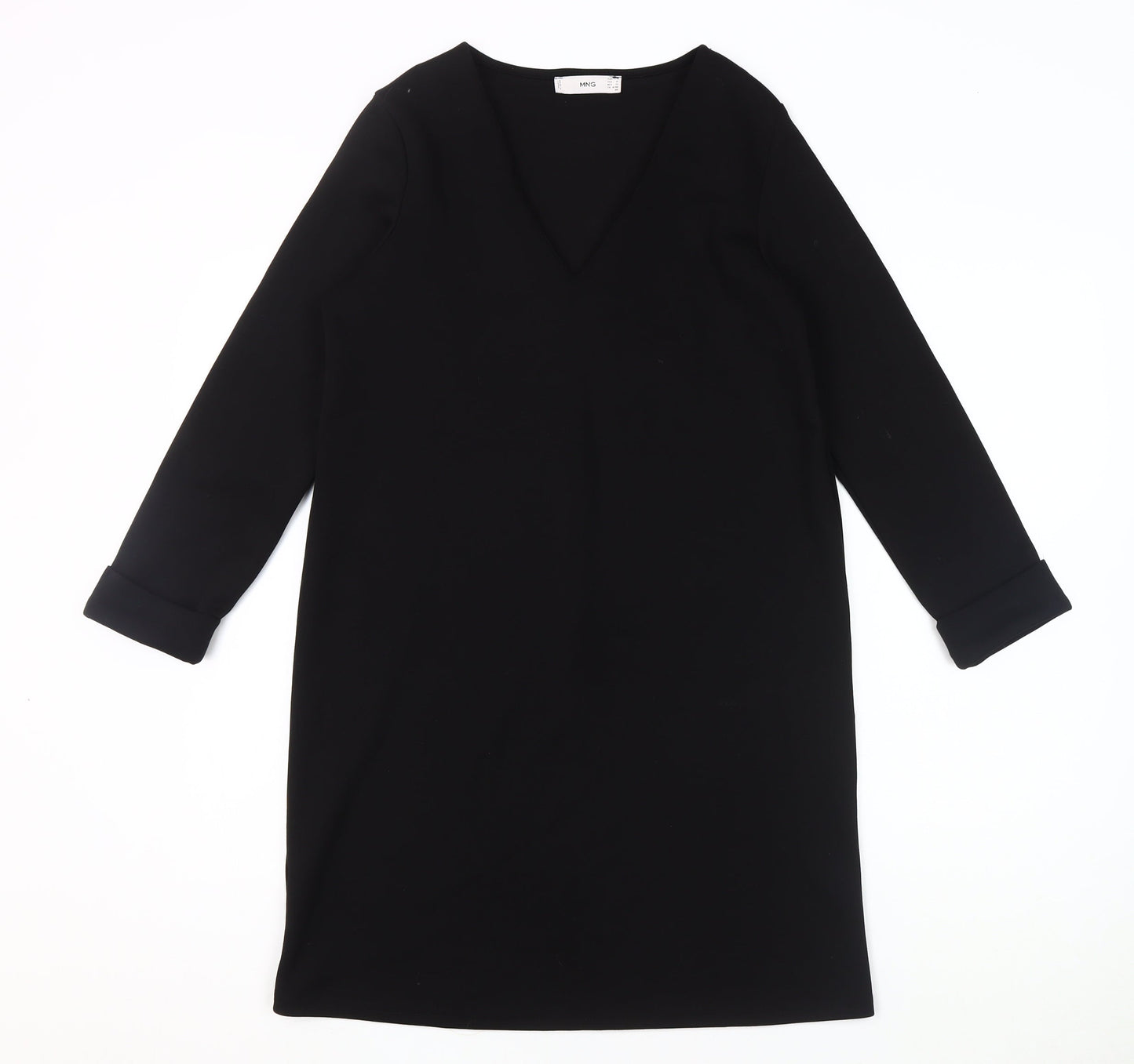 MNG Women's Black V-Neck Long Sleeve Dress Size 12