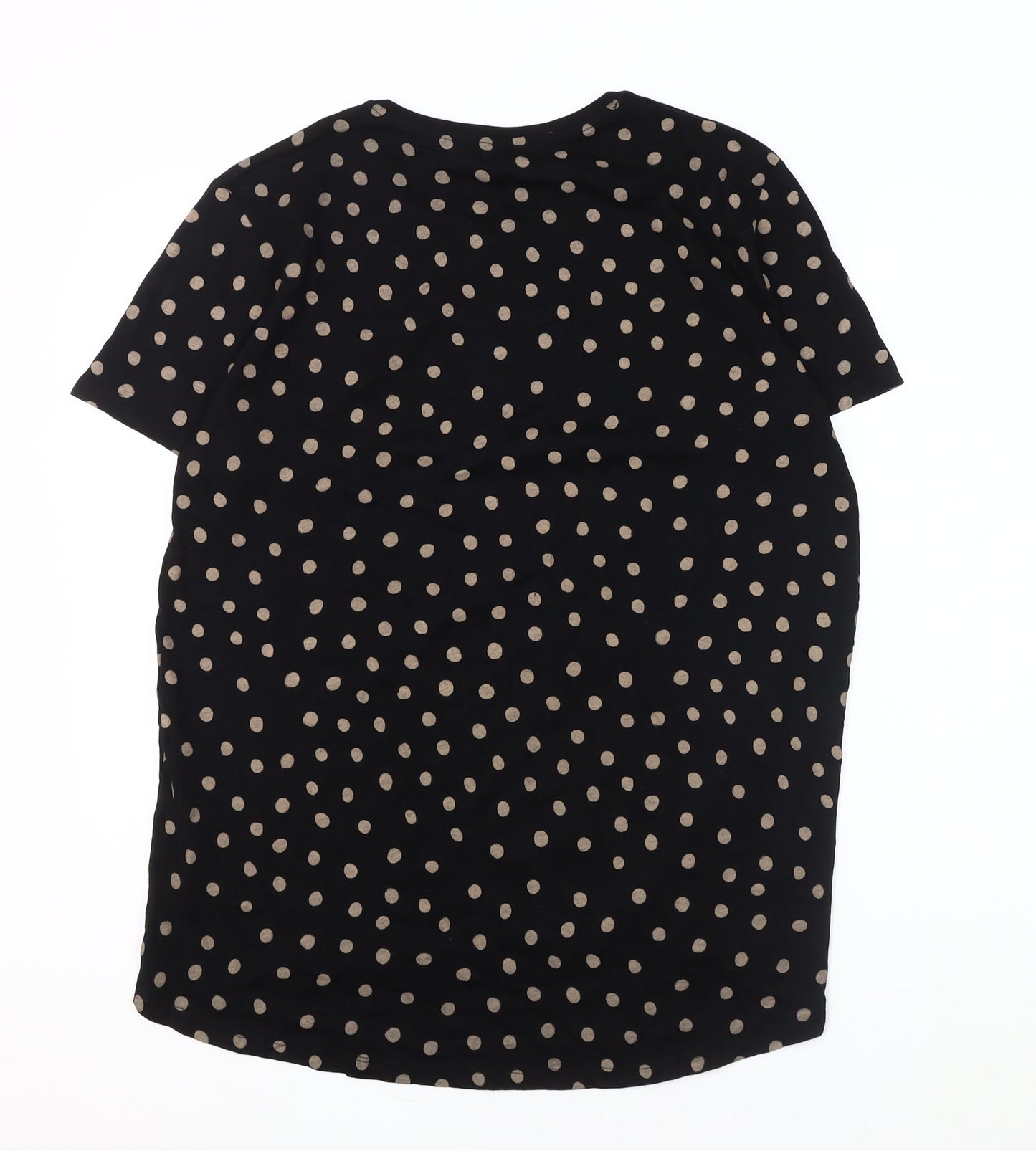 Zara Women's L Black Polka Dot T-Shirt