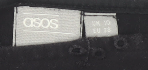 ASOS Women's Black Dress Size 10 with Ruffle Accent
