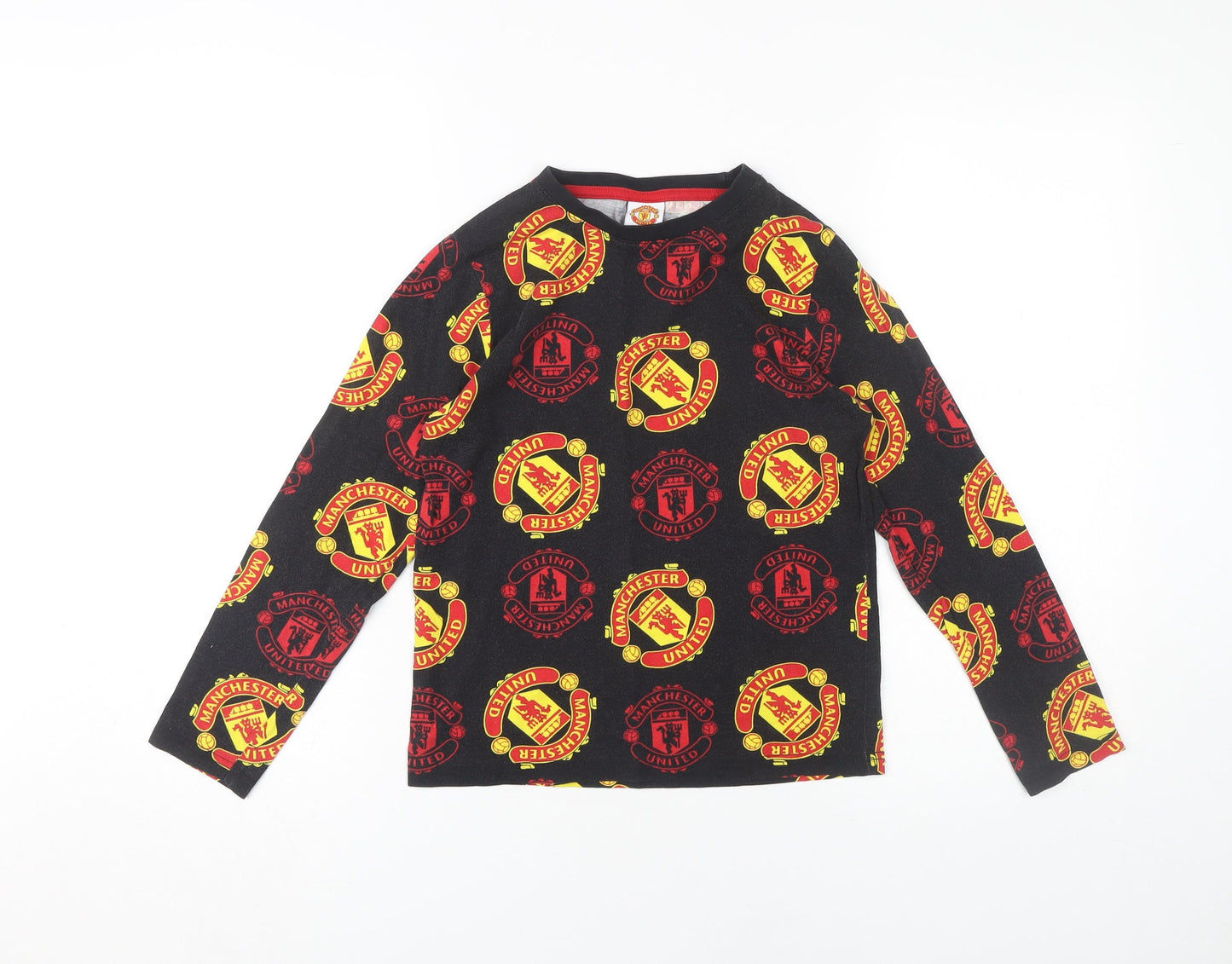 Manchester United Boys' Black Pyjama Top 9-10Yrs Sporty