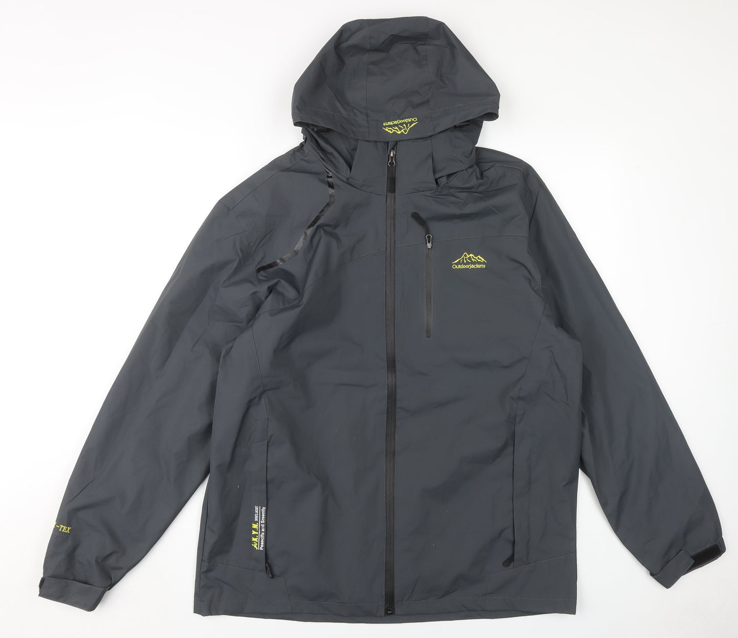 Outdoor Jackets Men's Black Hooded Waterproof Jacket S