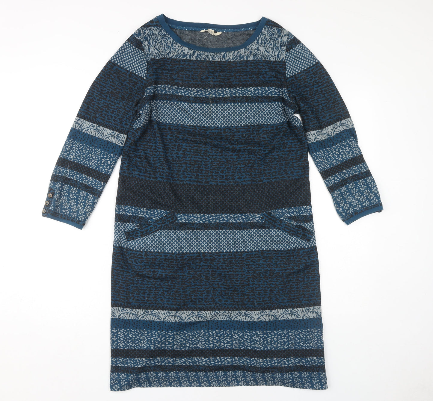White Stuff Women Blue Geometric Dress Size 12