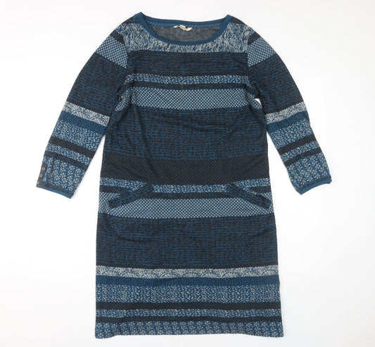 White Stuff Women Blue Geometric Dress Size 12