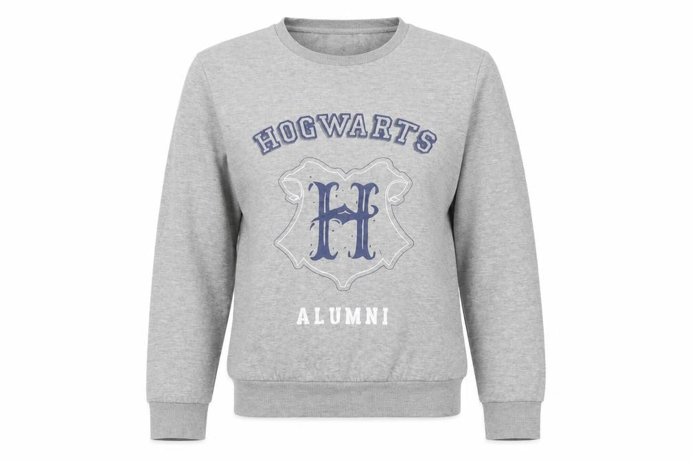 Unisex Adults UK M Regular Harry Potter Grey 1/4 Zip Sweatshirt