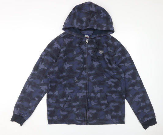 Lonsdale Men's Blue Camouflage XL Full Zip Hoodie