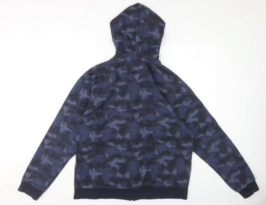 Lonsdale Men's Blue Camouflage XL Full Zip Hoodie