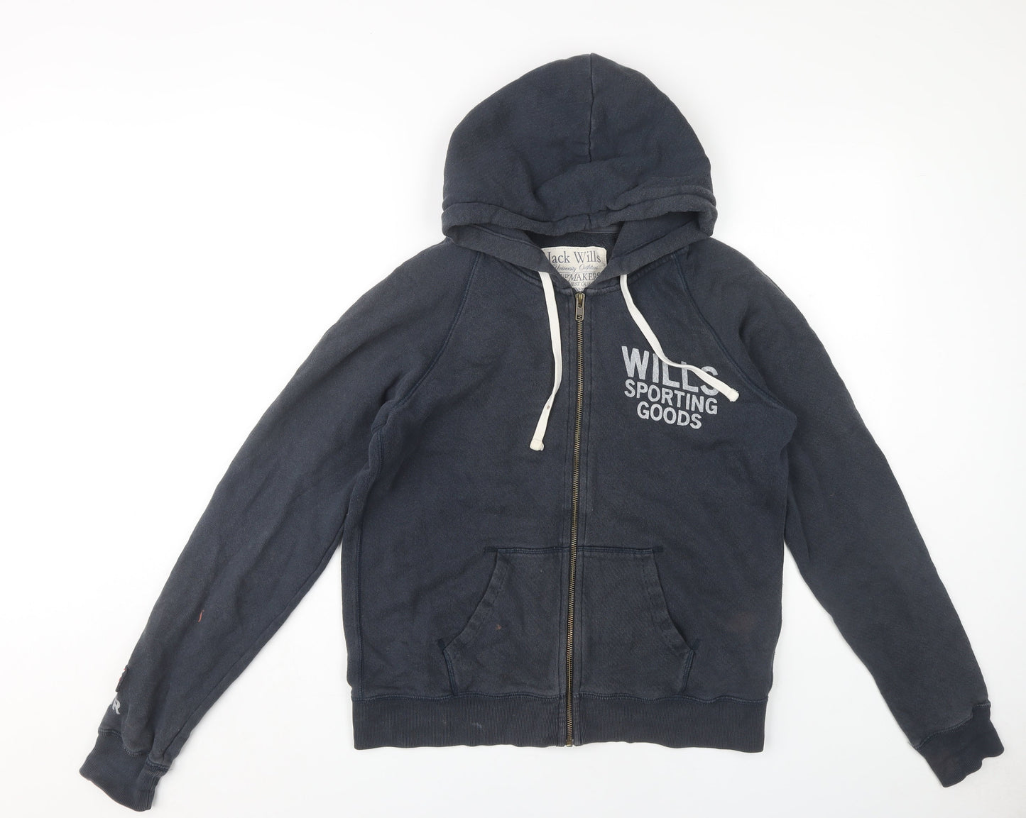 Jack Wills Women's Blue Full Zip Hoodie, Size 14