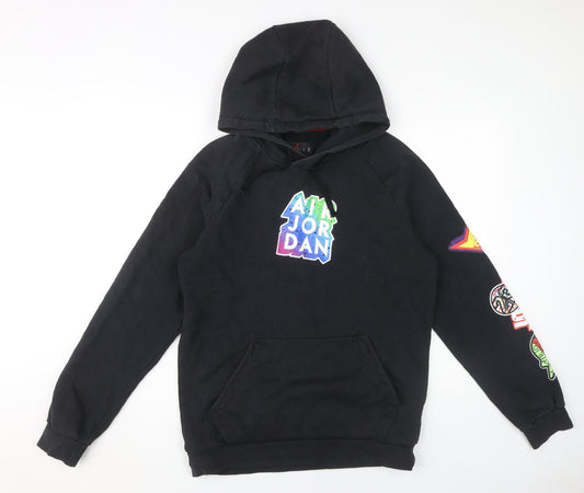 Jordan Men's Black Hoodie, Size S, Pullover with Logo