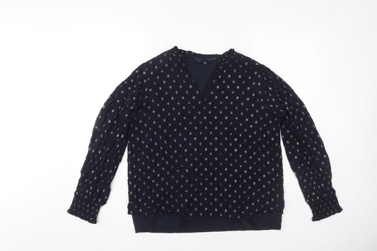 Crew Clothing Women’s Blue Polka Dot Blouse Size 14