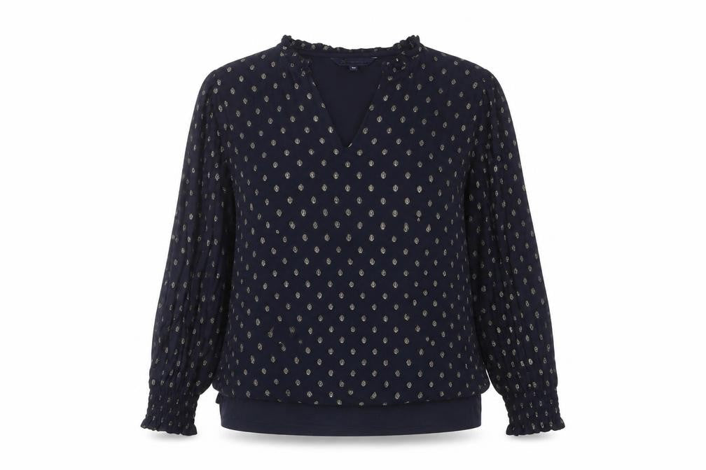 Womens UK Size 14 Crew Clothing Company Blue Viscose Blend Blouse