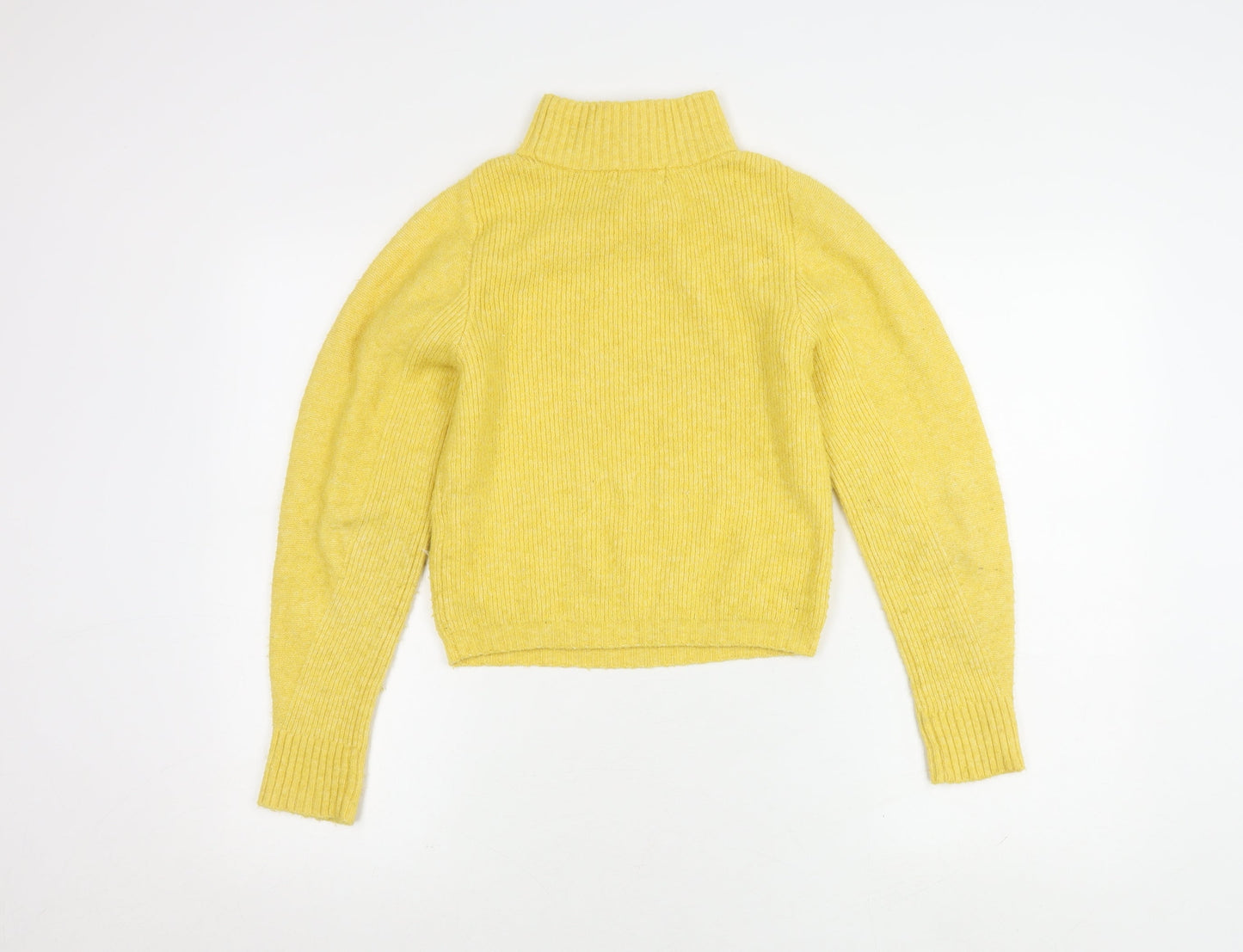 Topshop Women's Yellow Roll Neck Pullover Jumper, M