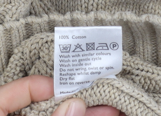 John Lewis Women's Beige XL Cable-Knit Jumper