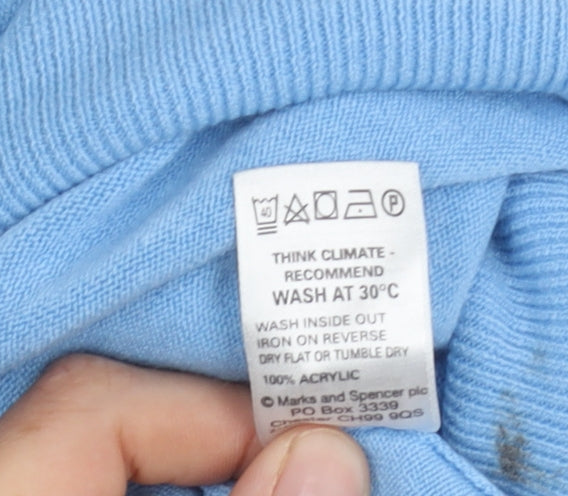 Marks and Spencer Blue V-Neck Men's Pullover XL Jumper