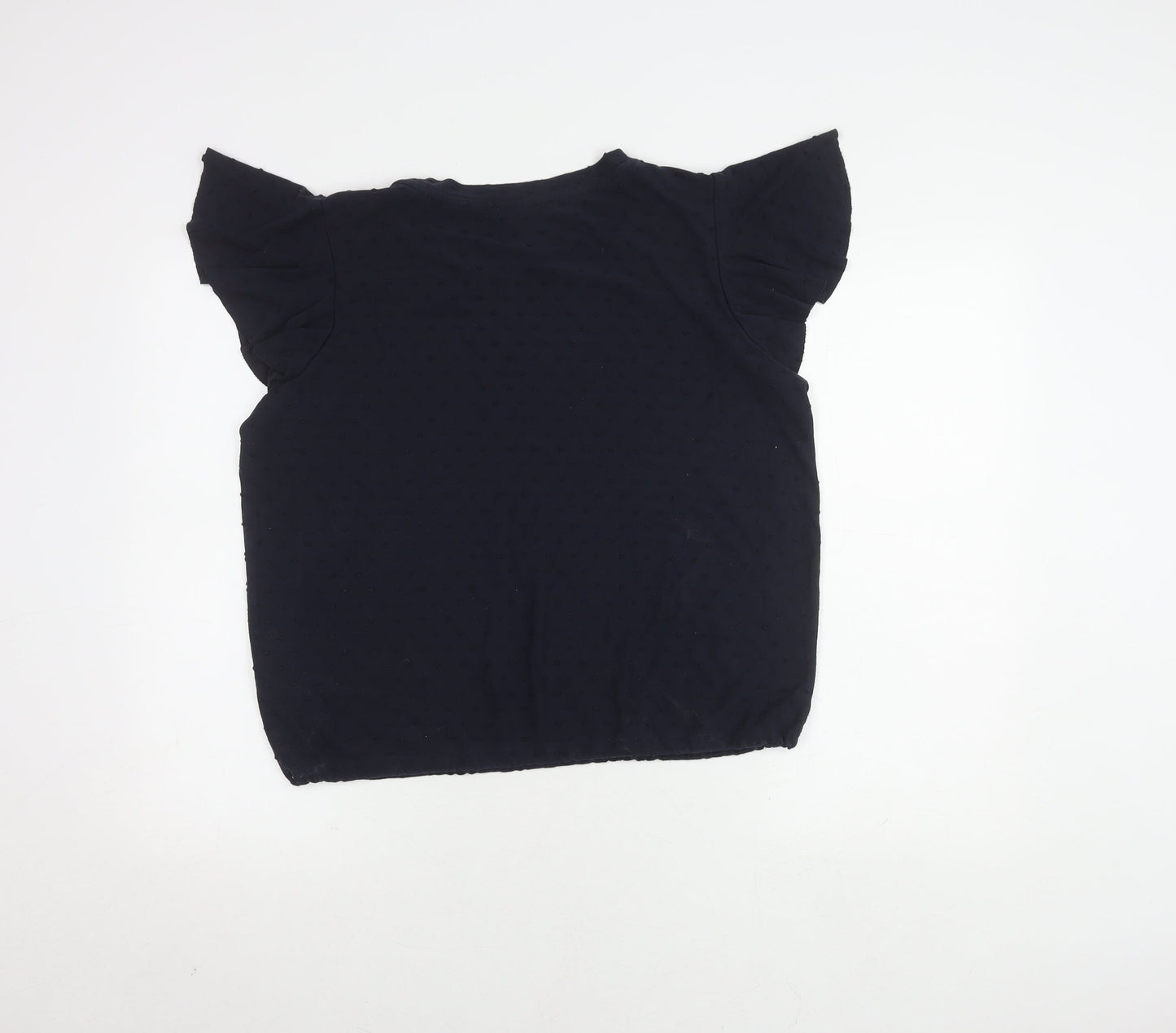 Marks and Spencer Women's Black Flutter Sleeve Top