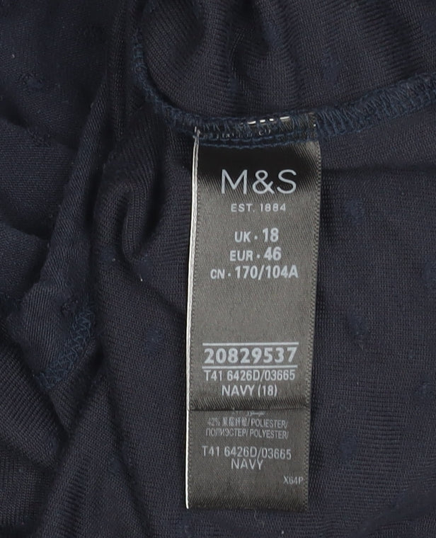 Marks and Spencer Women's Black Flutter Sleeve Top