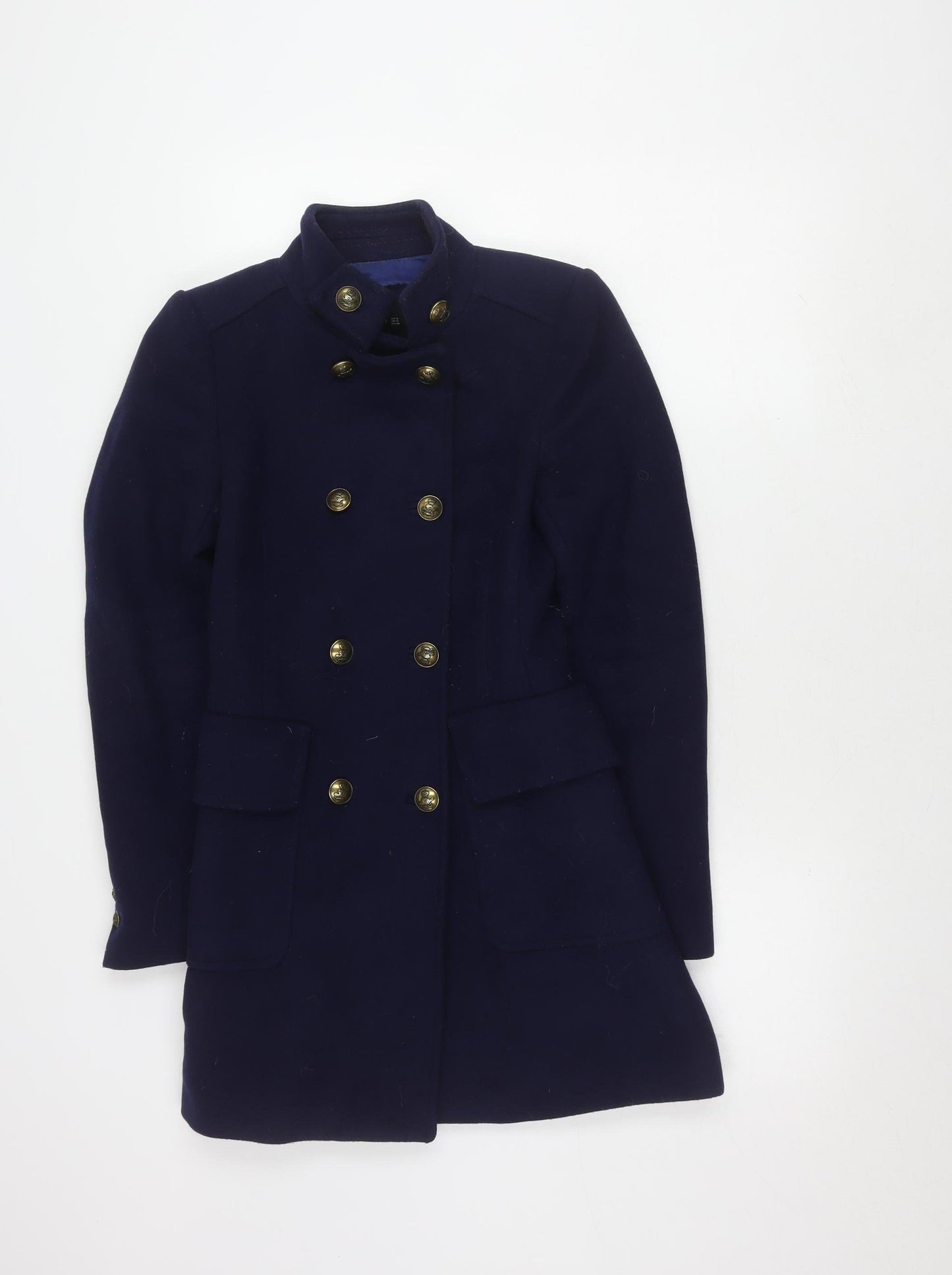Zara Woman Blue Military Jacket Wool Size S