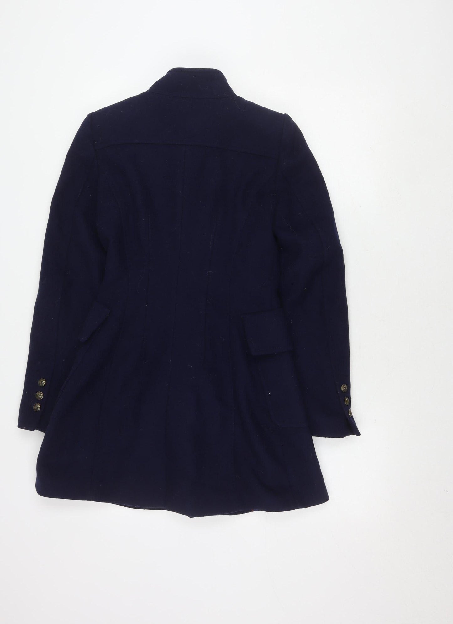 Zara Woman Blue Military Jacket Wool Size S