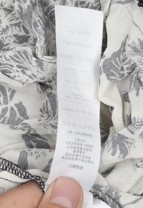 New Look Women's Black Open Front Cardigan, Size 10, Floral Pattern