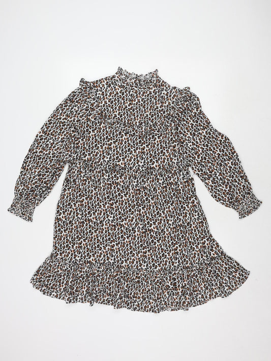 Marks and Spencer Girls Multicoloured Animal Print Dress 12Y