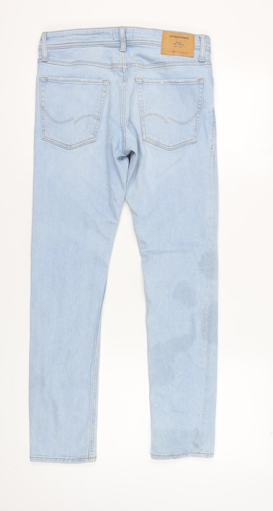 Jack & Jones Men's Light Blue Straight Jeans 32W 32L