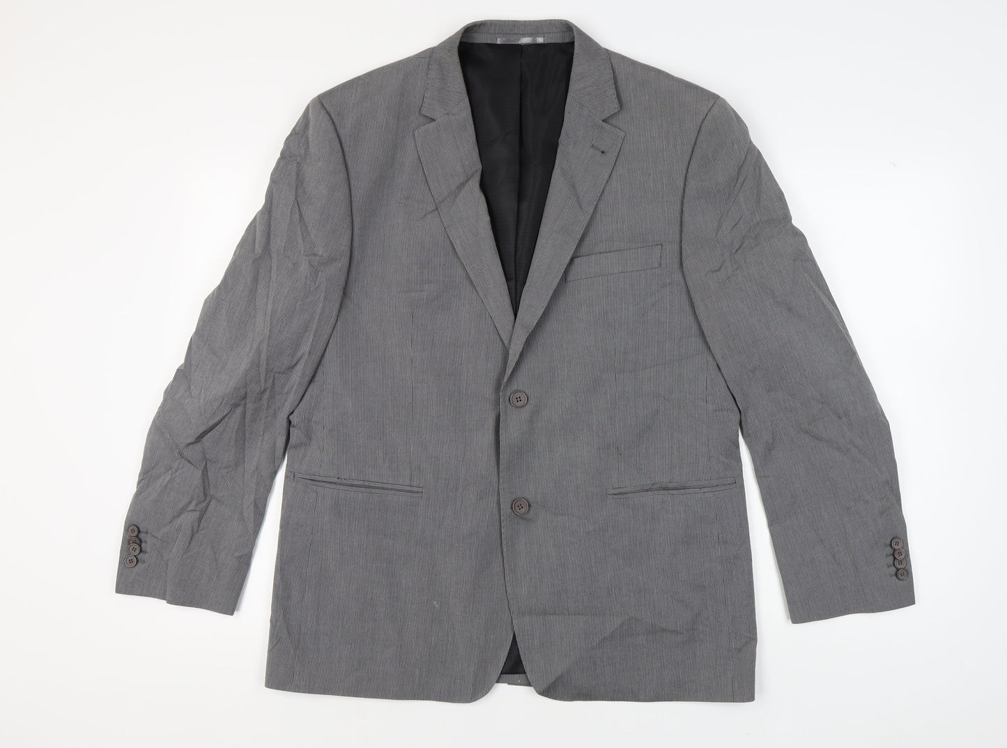 Skopes Men's Grey Striped Blazer, Size 44R, Classic Style
