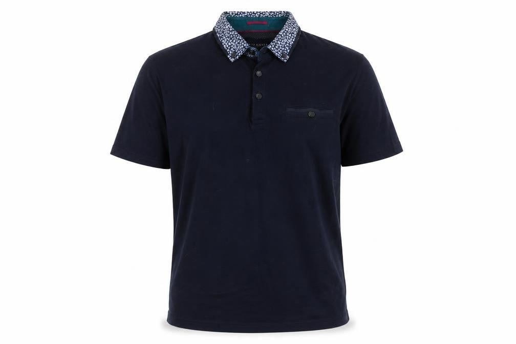 Ted Baker Men's Blue Polo Shirt, Size 3, Solid Cotton