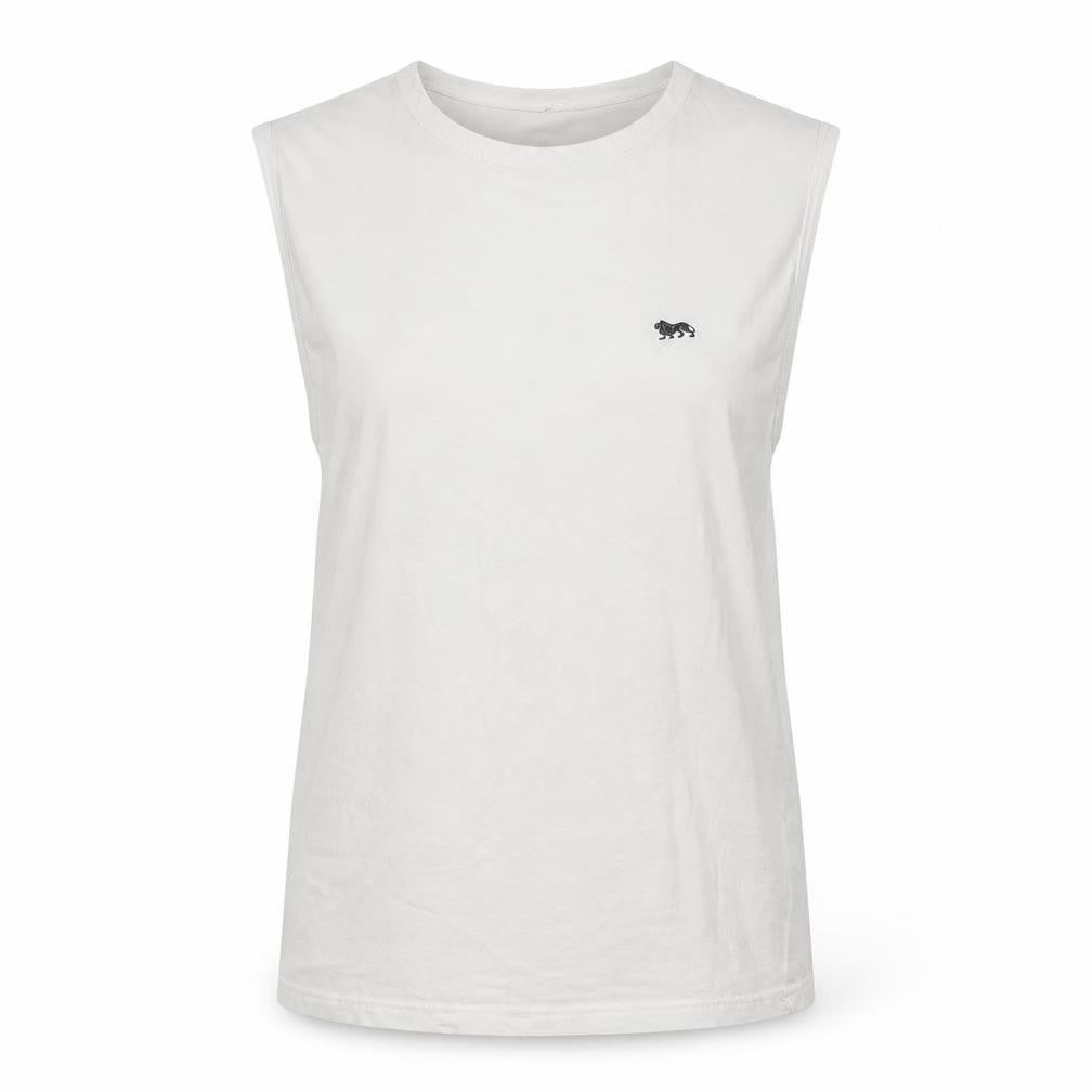 Unisex Adultss UK Size XL Lonsdale White Cotton Blend Tank