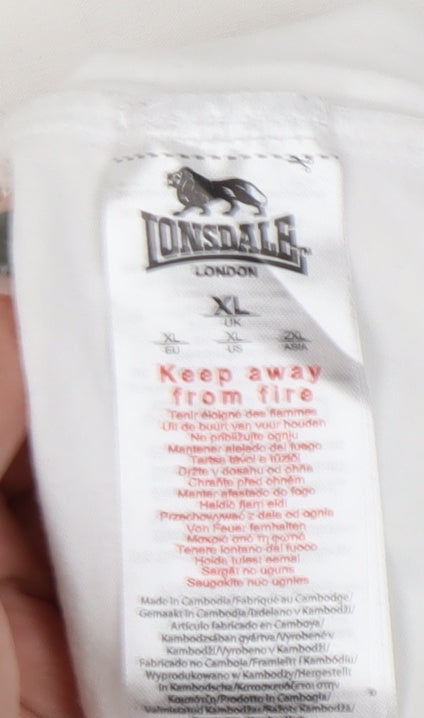 Lonsdale Unisex White XL Tank Top Classic Sleeveless