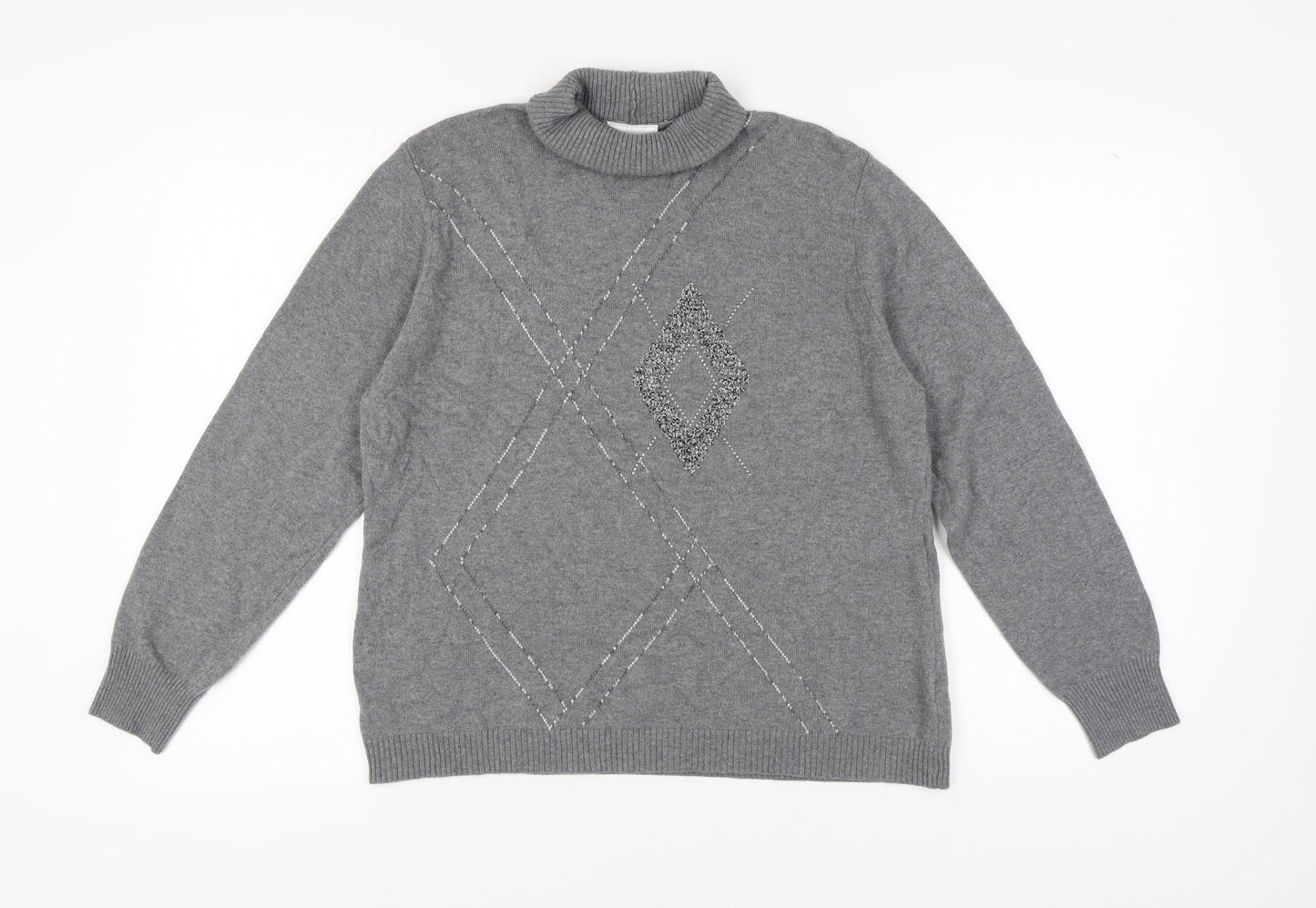Cotswold Collections Women's Grey XL Roll Neck Jumper