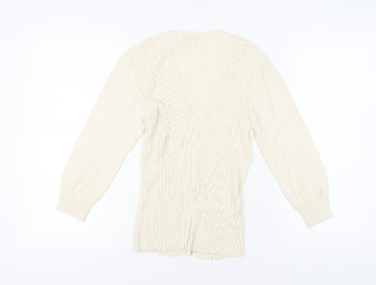 Laura Ashley Ivory Women's V-Neck Cardigan Size 14