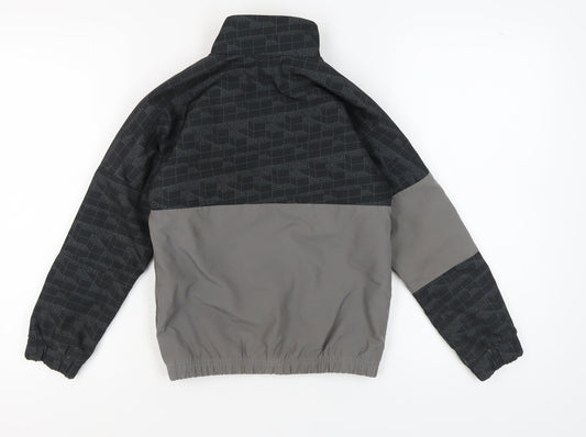 Adidas Boys Black Track Jacket, Geometric, Size 7, Autumn Wear