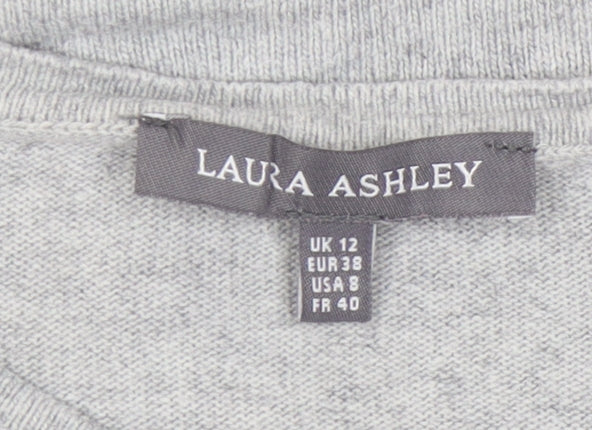 Laura Ashley Women's Grey Cardigan Jumper Size 12
