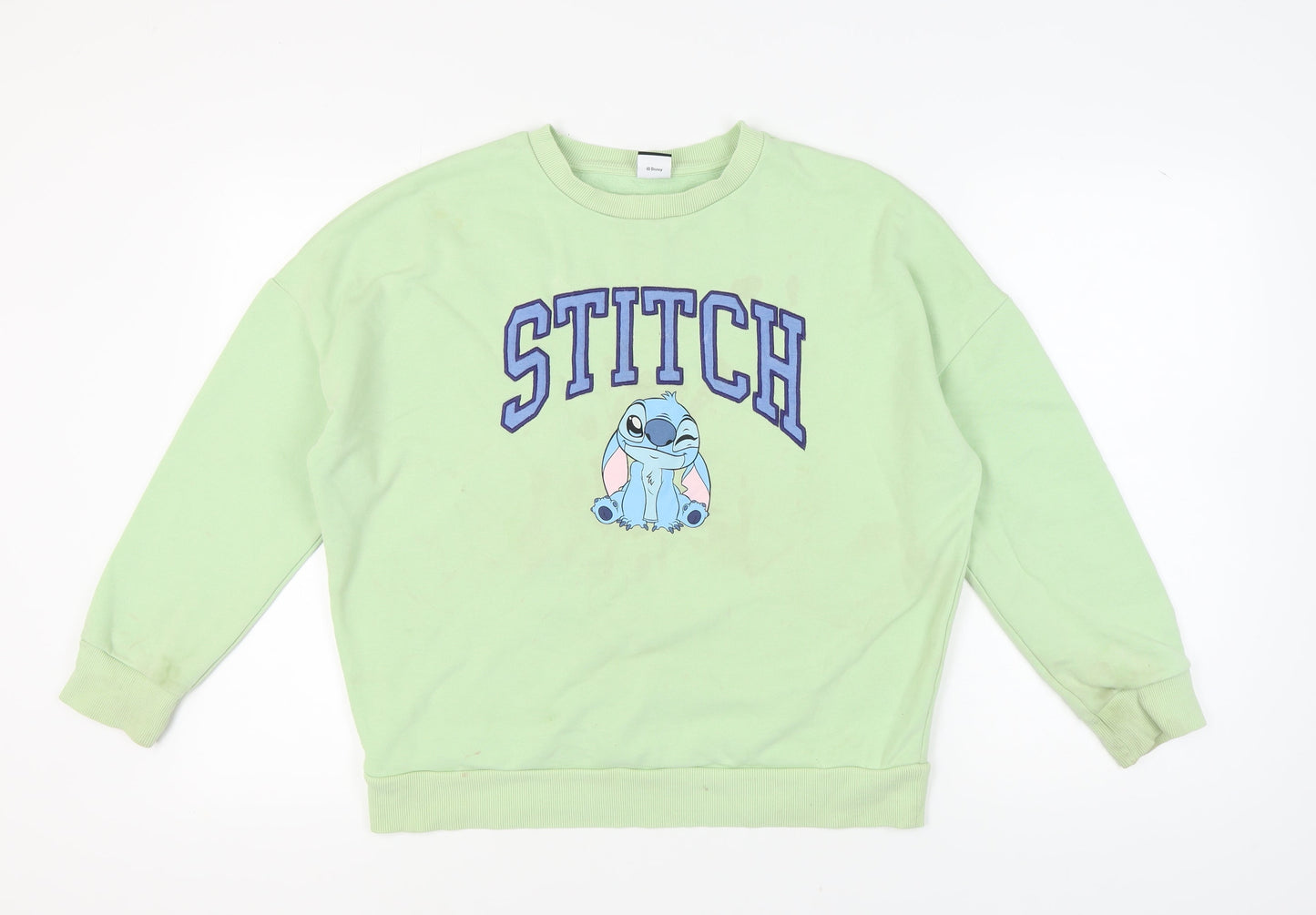 Disney Women’s Green Stitch Sweatshirt M Casual