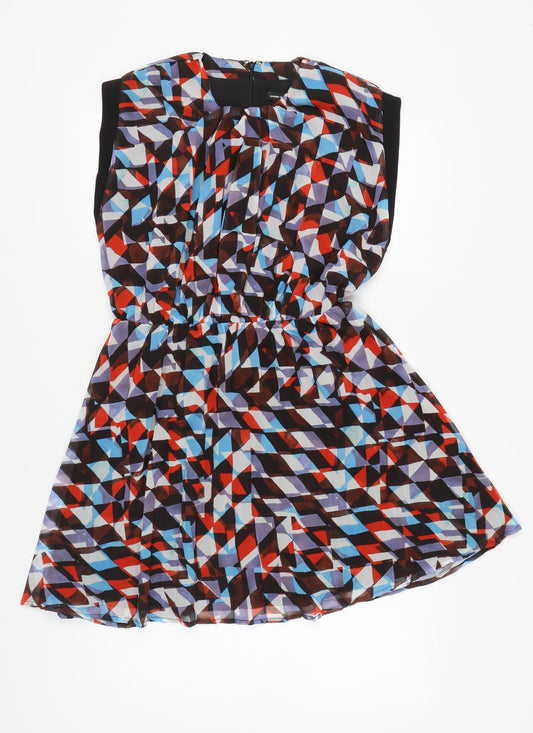 Karen Millen Women Multicoloured Geometric Dress Size 12