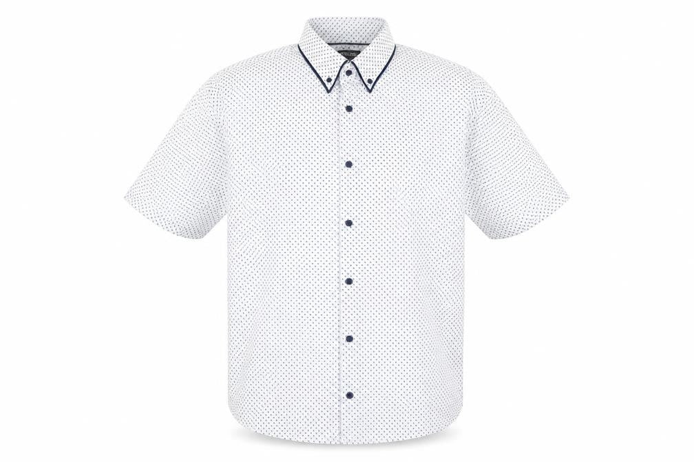Debenhams Men's White 2XL Short Sleeve Geometric Shirt