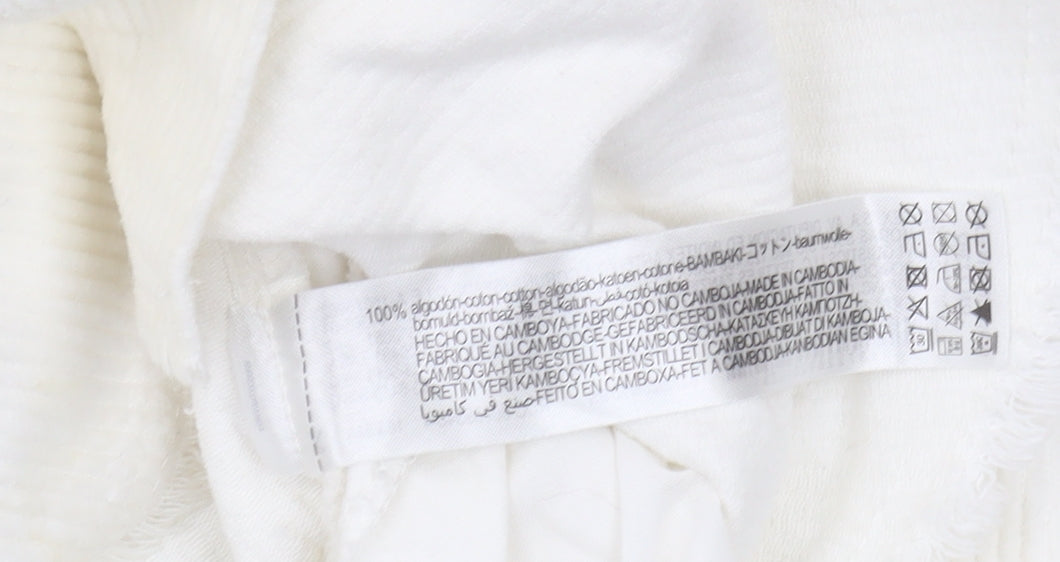 Zara Women's Ivory Corduroy Jacket S Casual