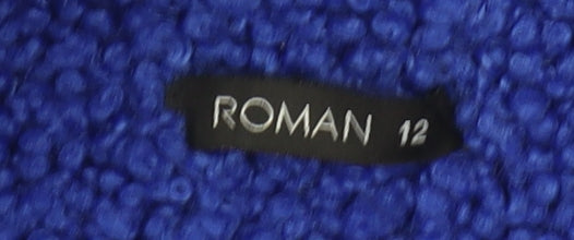 Roman Women's Blue Double-Breasted Mid-Length Coat