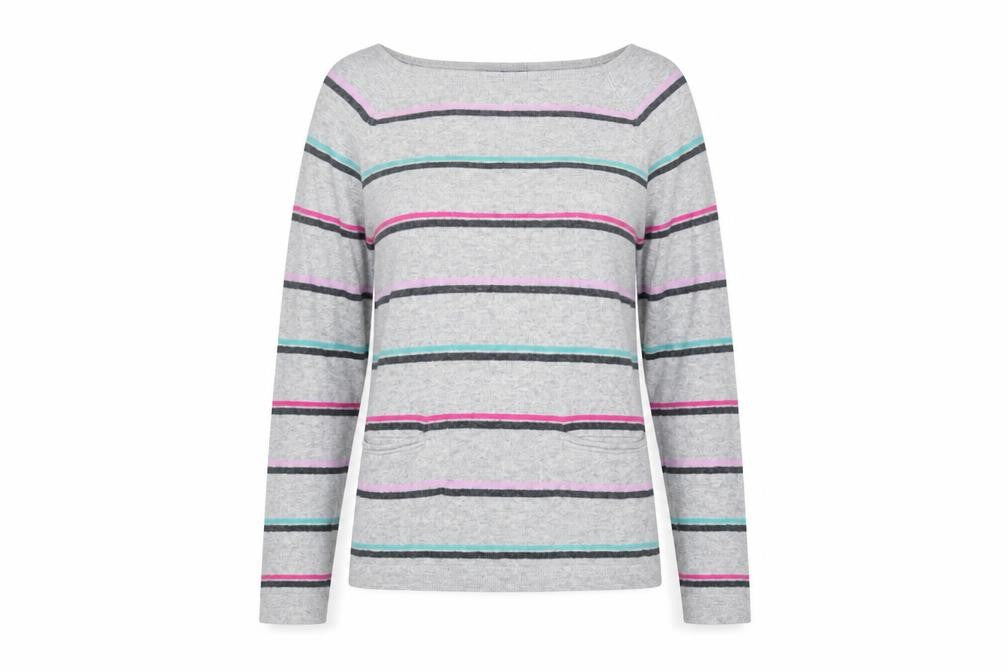 Womens UK S Regular Laura Ashley Grey Pullover