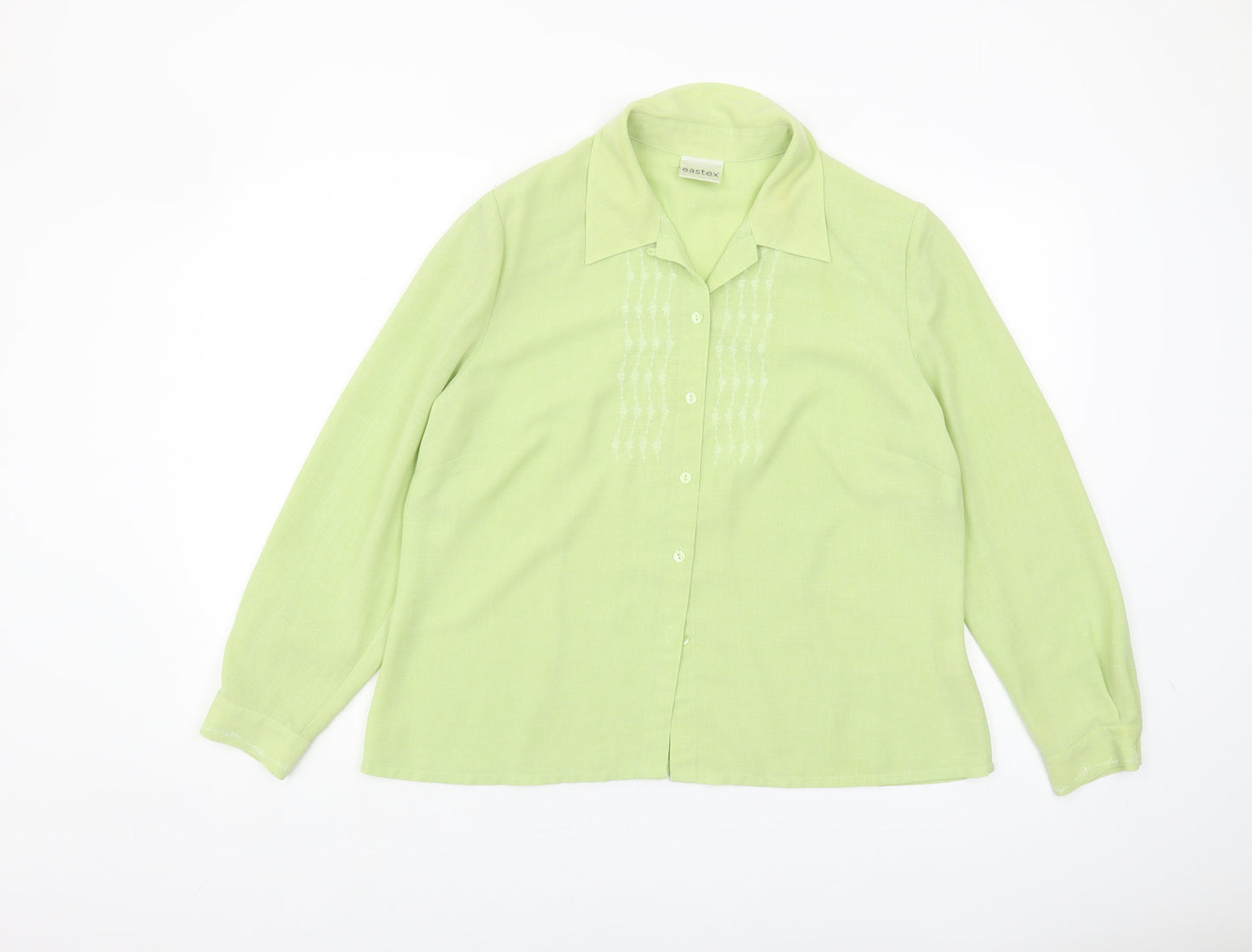 Eastex Women's Green Button-Up Shirt, Size 16